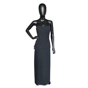 Black Crepe Asymmetrical Straight Cut